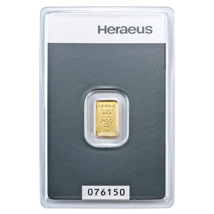 Goldbarren - 1 Gramm - Heraeus