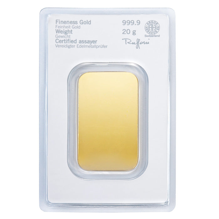 Goldbarren - 20 Gramm - Heraeus